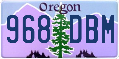 OR license plate 968DBM
