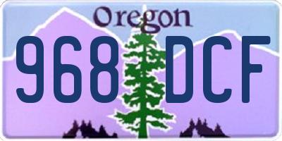 OR license plate 968DCF