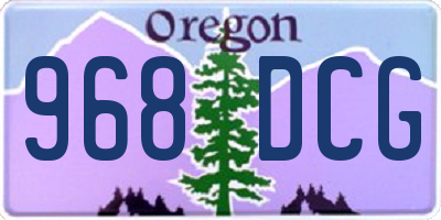 OR license plate 968DCG