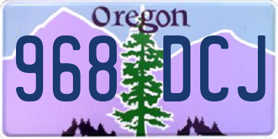 OR license plate 968DCJ