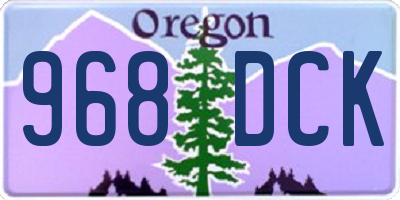 OR license plate 968DCK