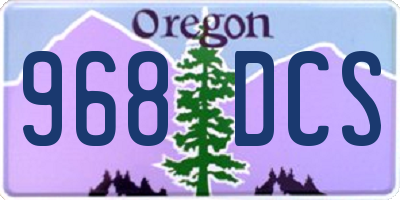 OR license plate 968DCS