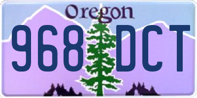 OR license plate 968DCT