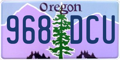 OR license plate 968DCU