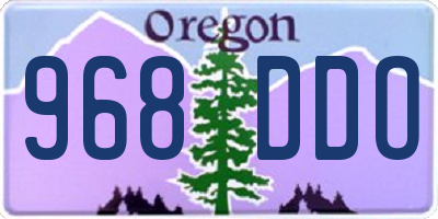 OR license plate 968DDO