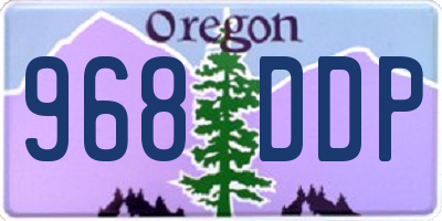 OR license plate 968DDP