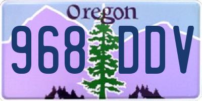 OR license plate 968DDV