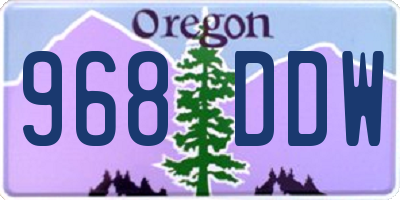 OR license plate 968DDW