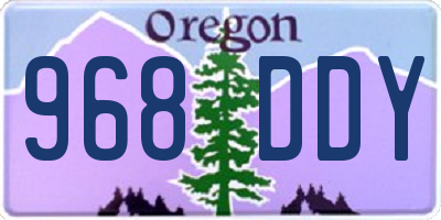 OR license plate 968DDY