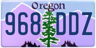 OR license plate 968DDZ