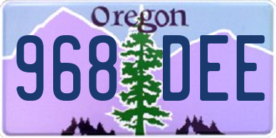 OR license plate 968DEE