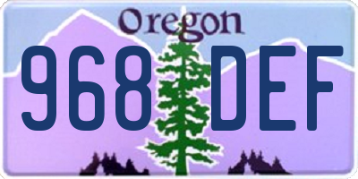 OR license plate 968DEF