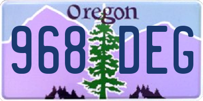 OR license plate 968DEG