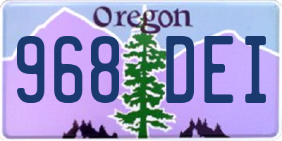 OR license plate 968DEI