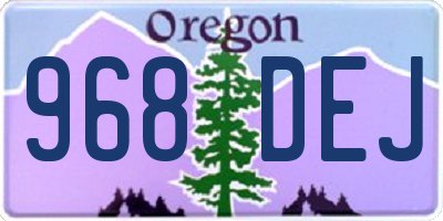OR license plate 968DEJ