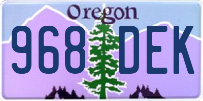 OR license plate 968DEK