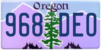 OR license plate 968DEO