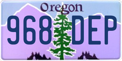 OR license plate 968DEP