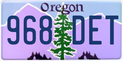 OR license plate 968DET