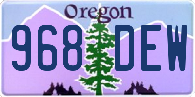 OR license plate 968DEW