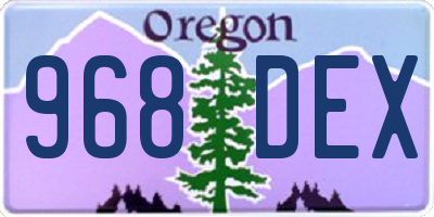 OR license plate 968DEX