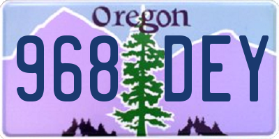 OR license plate 968DEY