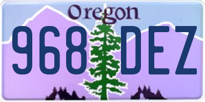 OR license plate 968DEZ