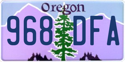 OR license plate 968DFA