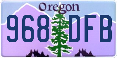 OR license plate 968DFB