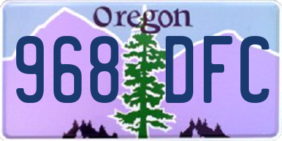 OR license plate 968DFC
