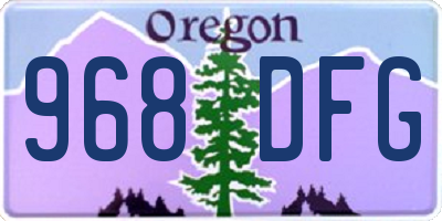 OR license plate 968DFG
