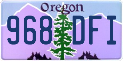 OR license plate 968DFI