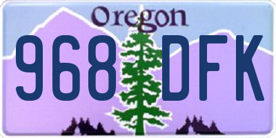 OR license plate 968DFK