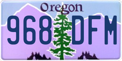 OR license plate 968DFM