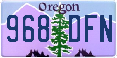 OR license plate 968DFN