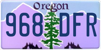 OR license plate 968DFR