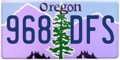 OR license plate 968DFS