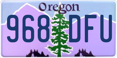 OR license plate 968DFU