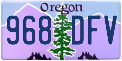 OR license plate 968DFV
