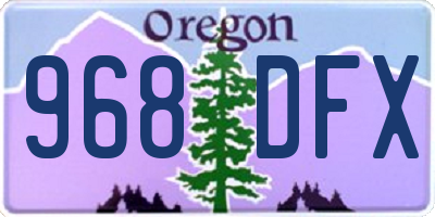 OR license plate 968DFX