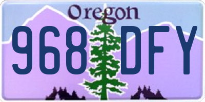 OR license plate 968DFY