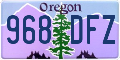 OR license plate 968DFZ