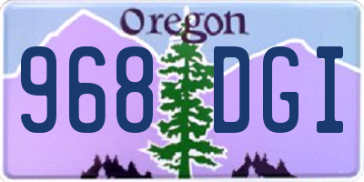 OR license plate 968DGI