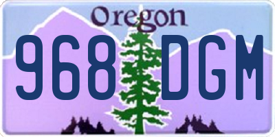OR license plate 968DGM