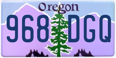 OR license plate 968DGQ