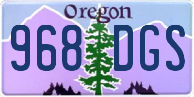 OR license plate 968DGS