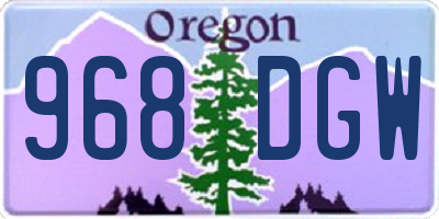 OR license plate 968DGW