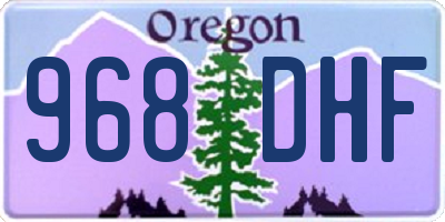 OR license plate 968DHF