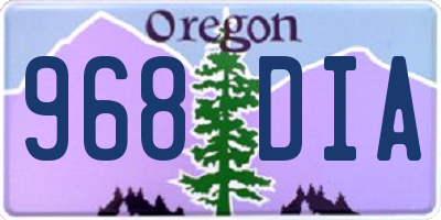 OR license plate 968DIA