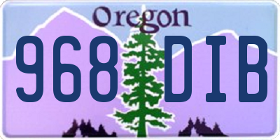 OR license plate 968DIB
